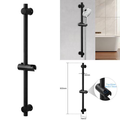 Black shower riser - black,